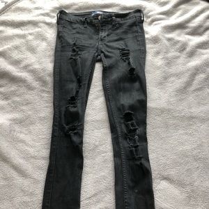 Black hollister ripped jeans